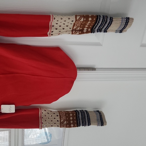 Free People - Cozy Craft Cuff Thermal Top, Red Combo, Size XS, NWT - Picture 8 of 10